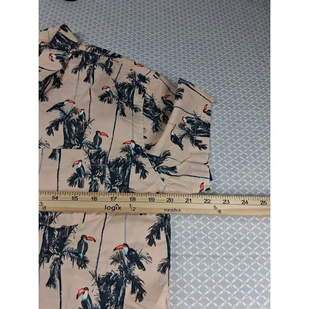 Tropical summer vibes Arizona Jean camp shirt mens size medium Beachy vacation - Picture 4 of 9